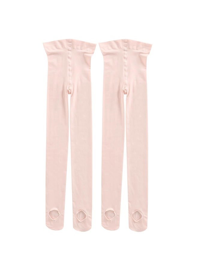 PAPPNTI Girls' Ultra Soft Pro Dance Tights Ballet Transition Daily Student Tights (Toddler/Little Kid/Big Kid), Ballet Pink 2 Pairs, 2-4 years - Image 3