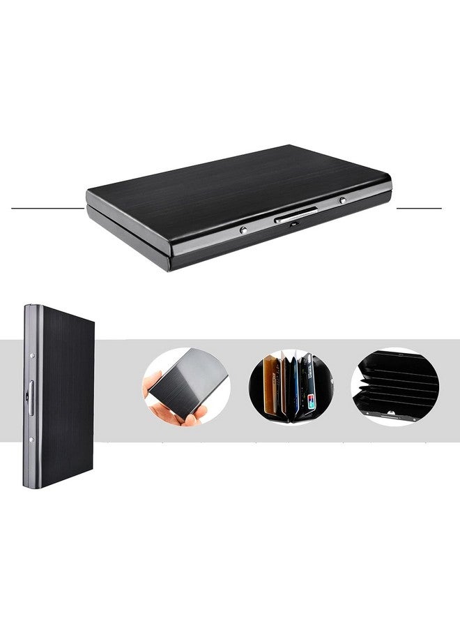 Stylbase 6 Slots RFID Protected Metal Credit Card Holder Wallet for Men & Women(Shiny Black,9.5 x 6.5 x 1.3 cm) - Image 4