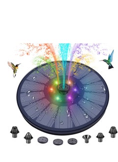 SYOSI Solar Fountain Pump with 6 Color LED Lights, Upgrade 3W Solar Water Pump with 7 Nozzles with 4 Anti-Collision Bar Solar Water Features for Garden Landscape Fountain, Bird Bath Patio Pond Garden Decor  - Image 1