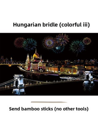 Color City Night Scrape Painting 3 Colorful Scrape Paper 8 Open Hand Scrape Painting This Pattern To Send Men And Women A Wholesale-Colour:(colorful Third Edition) Budapest, Hungary - Scratch Painting + 1 Bamboo Stick - pzsku/ZB3B849FEFF4E7E3F1D4CZ/45/1745466604/ff006975-271f-4d49-bb1c-c0c25f58060f