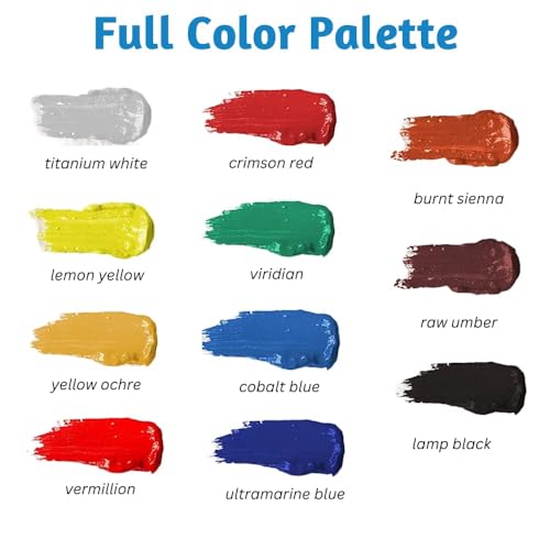 Corslet Acrylic Paint Tubes Set of 12 Colors (12ml Each) | Multi Color Acrylic Paint Set | Non-Toxic Paint Set For Artists, Kids & Adults | Creative Paint Ideal For Canvas, Painting, & Posters - Image 4