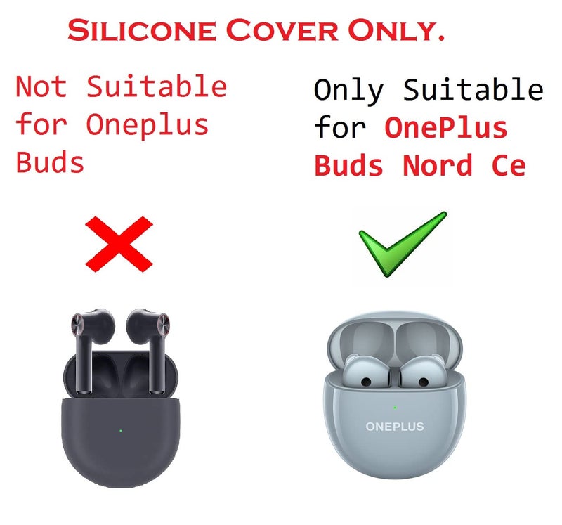 Printme Silicone Compatible for OnePlus Buds Nord CE Case Cover, Soft Shockproof Protective Case Cover with Metal Keychain (Solid Black) - Image 2