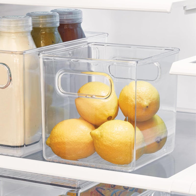 iDesign Cube Binz Fridge and Pantry Storage Bin, recycled BPA-free RPET plastic, clear, compact 6 x 6 x 6 in cube, stackable, holds snacks, condiments, produce and dry goods, contents stay visible - Image 3