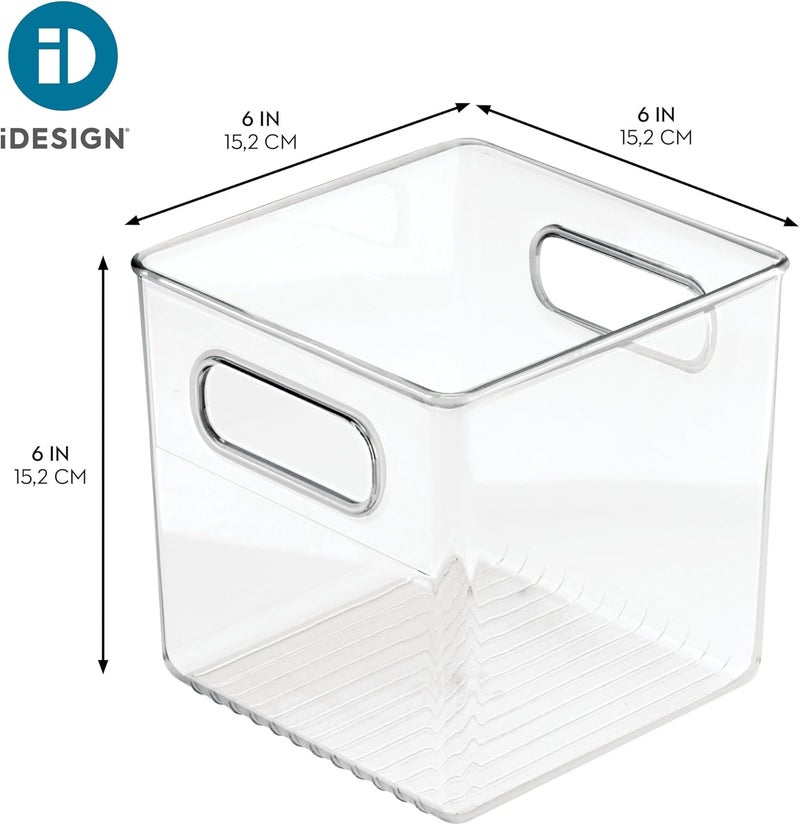 iDesign Cube Binz Fridge and Pantry Storage Bin, recycled BPA-free RPET plastic, clear, compact 6 x 6 x 6 in cube, stackable, holds snacks, condiments, produce and dry goods, contents stay visible - Image 4