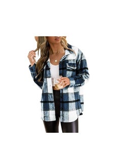 Womens  Shacket Jacket Casual Plaid Wool Blend Button Down Long Sleeve Shirt Fall Clothes Outfits