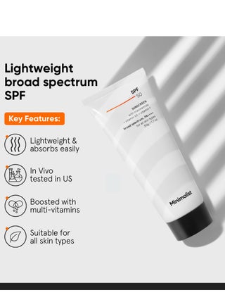 SPF 50+ Niacinamide Sunscreen PA++++ Broad Spectrum| UVA/UVB Protection with Multi-Vitamins Lightweight Acne Safe Sun Cream for Men & Women - view 2