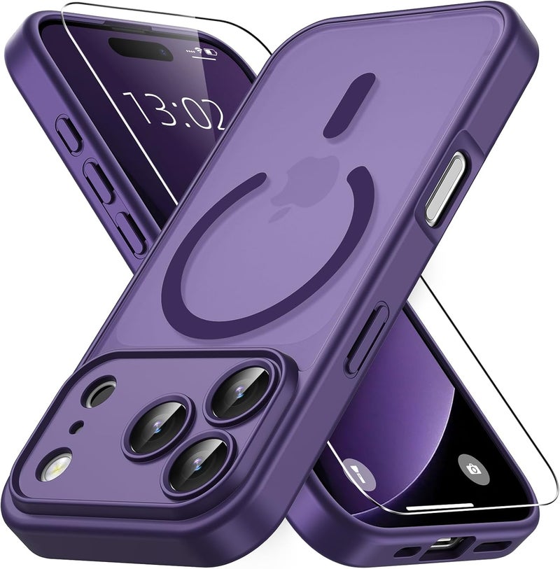 Vansdon Magnetic Case for iPhone 17 Pro with 1 Protective Glass Compatible with MagSafe Military Standard Drop Protection Transparent Matte Back Shockproof Phone Case - Image 1