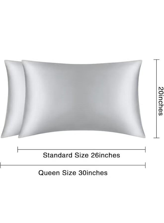 Soft Silky Satin Pillow Case Grey  - Image 5