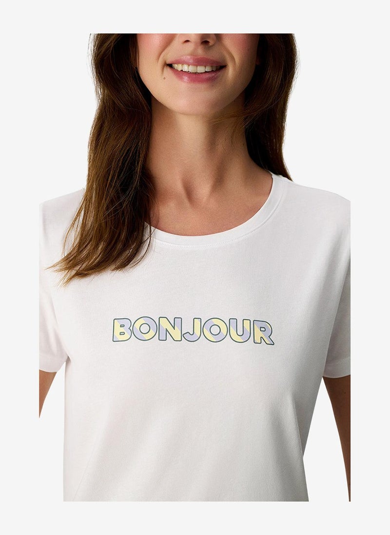 Penti Women Bonjour Short Sleeve Capri Multicolour Pyjama Set - Image 5