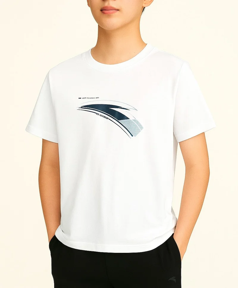 ANTA knitted sport short-sleeved top-Runing Training