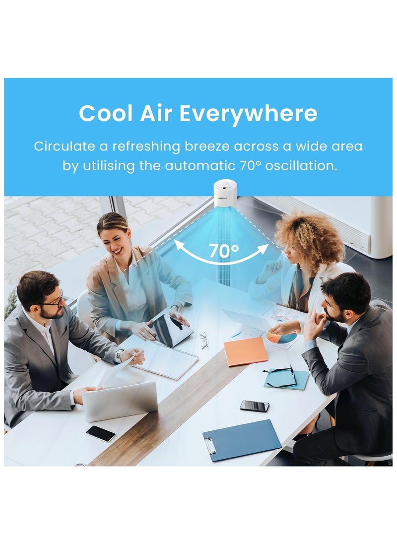 Pro Breeze - Oscillating 30 Inch Tower Fan With Ultra Powerful 60W Motor Remote Control 7.5 Hour Timer And 3 Cooling Fan Modes For Home And Office 30" Tower Fan White - Image 1