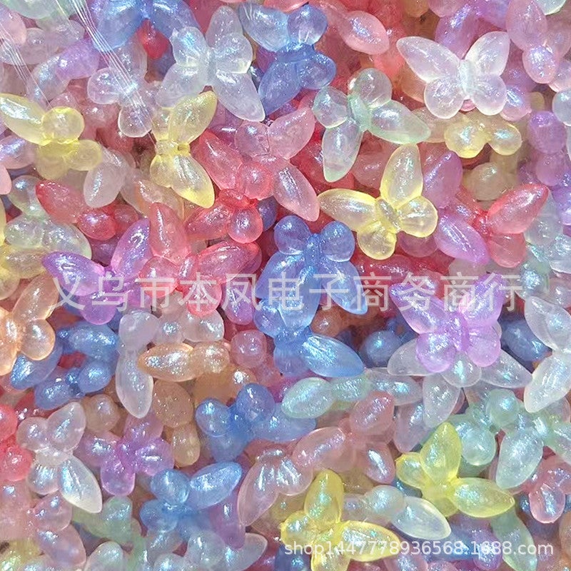 Acrylic Fine Flash Mermaid Ji Luminous Vertical Hole Butterfly Diy Jewelry Mobile Phone Chain Car Hanging And Other Hand-Woven Accessories - Image 1