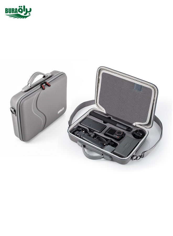 BURAQ For DJI Osmo Action 5 Pro STARTRC Portable Handbag Shoulder PU Storage Bag (Dark Gray)  - Image 1