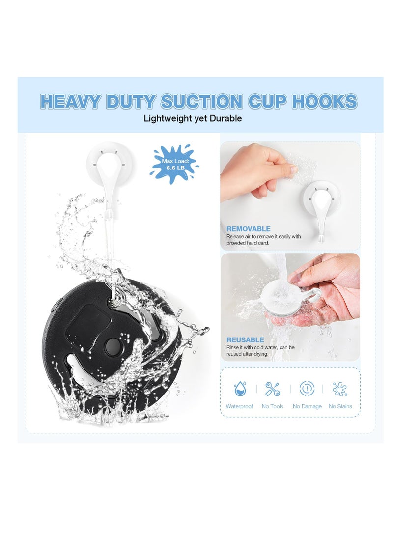 Heavy Duty Waterproof Suction Cup Hooks for Bathroom and Kitchen, 2 Pcs Removable and Reusable Hangers for Glass and Door - Image 3