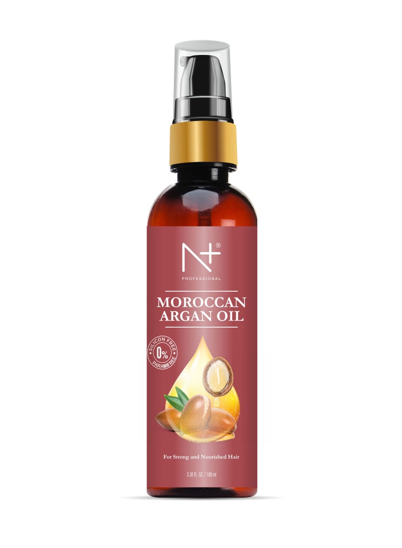 N Plus Professional Moroccan Argan Oil, For Strong and Nourished Hair, Silicon Free and Paraben Free - 100ml - Image 2