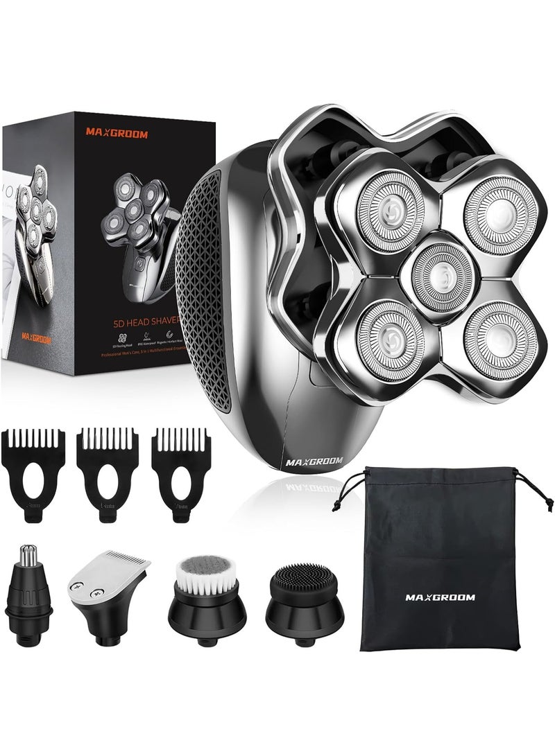 MAXGROOM Head Shaver for Bald Men, Waterproof Wet/Dry 5-in-1 Electric Shaver Razor Beard Grooming Kit, Easy to Clean with Skin Close Results - Image 1