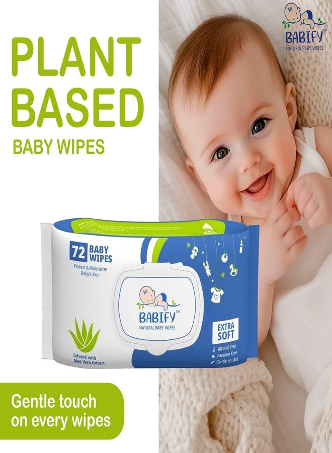 Babify Premium Baby Wipes with Flip-Top Lid | Aloe Vera & Paraben-Free | Pack of 3 (216 Wipes, 72 Wipes per Pack) - Image 4
