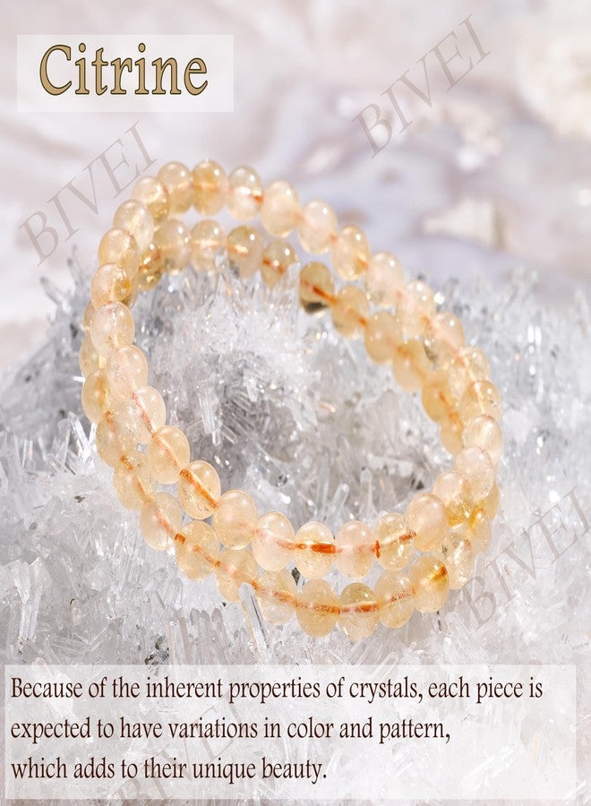 Bivei Citrine - Wealth & Success - 6mm Beaded Bracelets for Women Handmade Semi Precious Natural Stone Stretch Elastic Jewelry Yoga Protection Gifts - Image 5