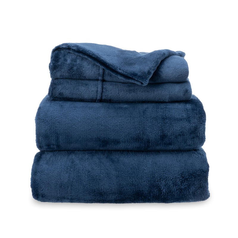 Berkshire Blanket Berkshire Blanket Classic VelvetLoft Warm Sheet Set  King Size Sheet Set  4 Piece Velvety Soft Heavyweight Flannel Bedding with Deep Pockcets (King)  - Image 1