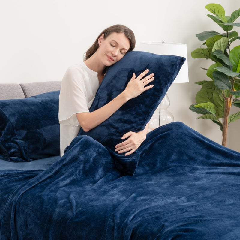 Berkshire Blanket Berkshire Blanket Classic VelvetLoft Warm Sheet Set  King Size Sheet Set  4 Piece Velvety Soft Heavyweight Flannel Bedding with Deep Pockcets (King)  - Image 2