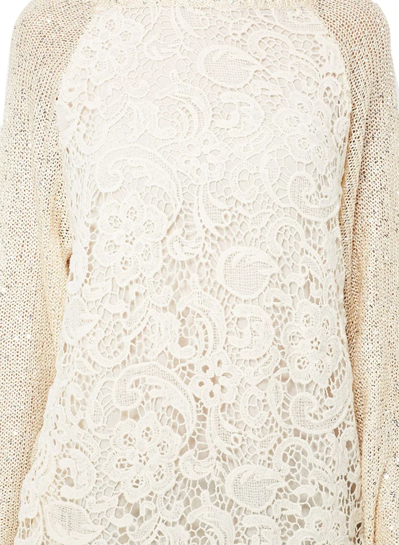 Ginger Lace Front Knitted Top