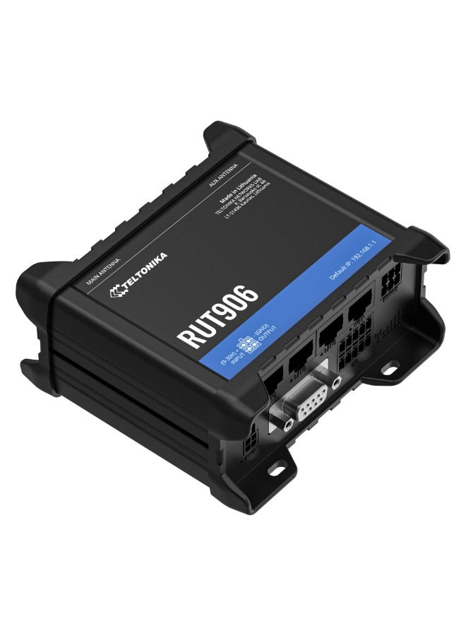 TELTONIKA RUT906 4G Industrial Cellular Router LTE dual SIM 3 LAN connections - Image 1