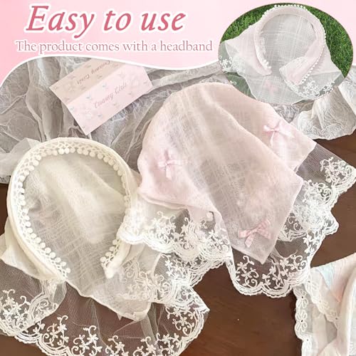 TecoKart® 2Pcs Headband for Women, Triangle Hair Scarf, Lace Bandana Headwrap Hairbands Stylish Covering Chic Boho Accessory Soft Breathable Outdoor Travel Picnic Fashion Festival Use - Image 4