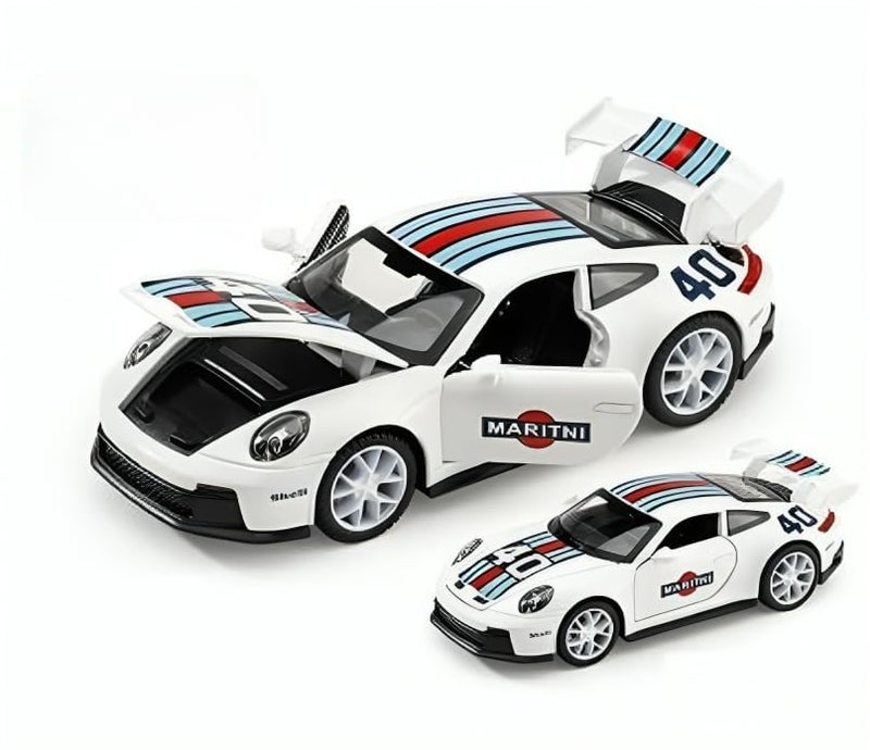 DEOXY 1:32 Scale Metal Martini Alloy Scale Model Car Toy - Simulation Collection Model Toy Car (Martini White) - Image 1