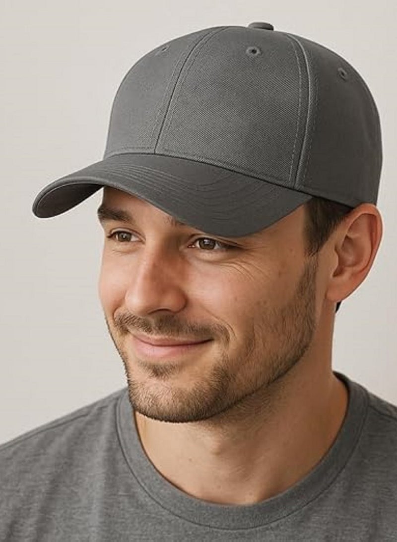 Unisex Casual Sports Cap Gray colour - Image 3