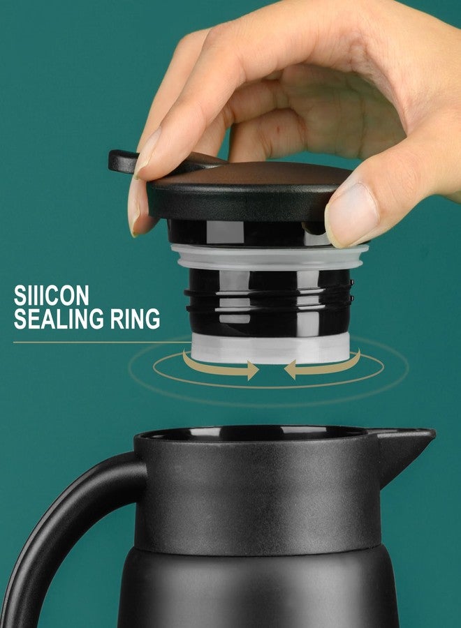 PARACITY إبريق قهوة حراري من باراسيتي سعة 27 أونصة، ترمس قهوة معزول بتفريغ الهواء من الفولاذ المقاوم للصدأ، أباريق قهوة لحفظ القهوة والشاي ساخنين (أسود) - Image 3