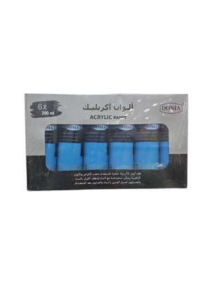 Ready-to-use acrylic color paint with multi-purpose and bright colors. It can be used with water and the brushes can be cleaned with soap and water. It consists of 6*200 ml. - pzsku/ZB3B9560EF8F75D268F48Z/45/_/1730053499/b8ee69e1-d835-45d0-903e-df812960389b