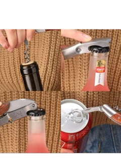 Generic Wine Opener with Leather Cover Professional Corkscrews for Wine Bottles w/ Foil Cutter and Cap Remover - Manual Wine Key for Servers, Waiters, Bartenders and Home Use - Classic Rosewood  - Image 5