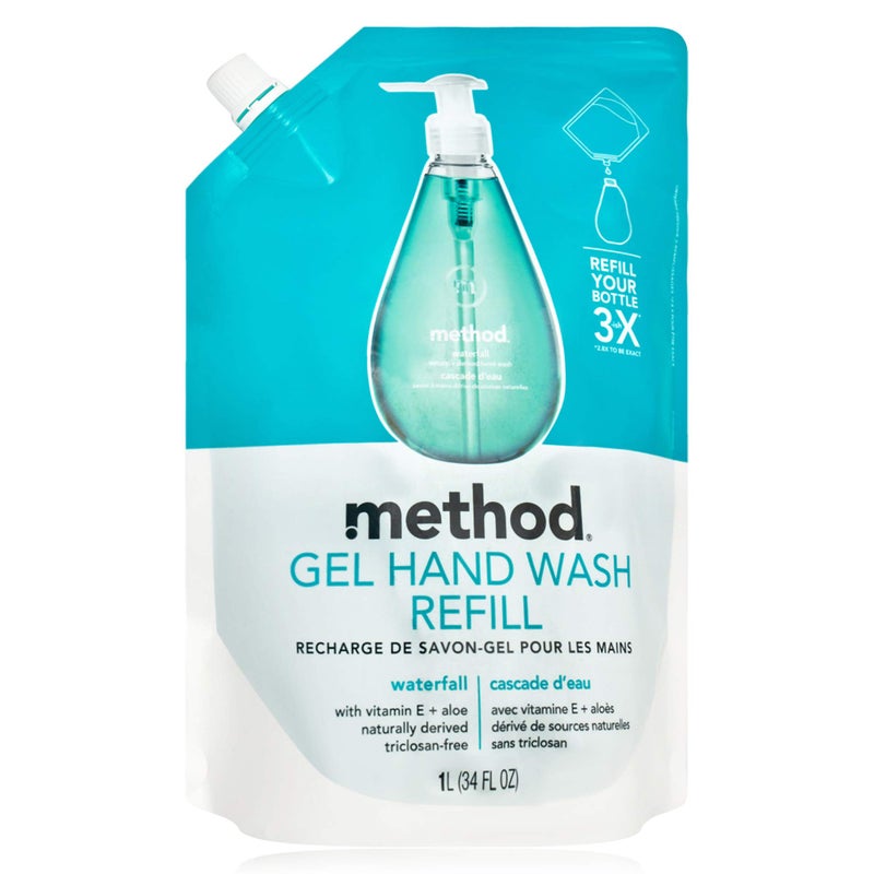 Method Gel Hand Wash Refill Pouch, Waterfall, 34 Ounce - Image 1