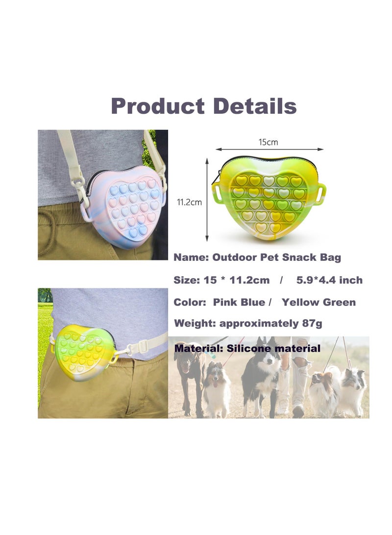 Excefore Silicone Dog Treat Pouch, 2 PCS Dog Training Treat Pouch for Leash, Small Dog Training Bag with Waist Belt and Waist Clip, Pet Walking Bag for Dog Training or Walking, Zipper Design, Easy to Clean - Image 3