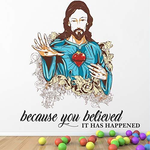 StickMe Jesus Christ Inspirational Motivational Quotes Wall Sticker -Self Adhesive Peel & Stick Vinyl Home Living Room-SM096 (100cm X 95 cm) - Image 1