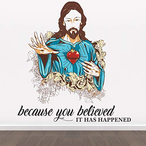 StickMe Jesus Christ Inspirational Motivational Quotes Wall Sticker -Self Adhesive Peel & Stick Vinyl Home Living Room-SM096 (100cm X 95 cm) - Image 2