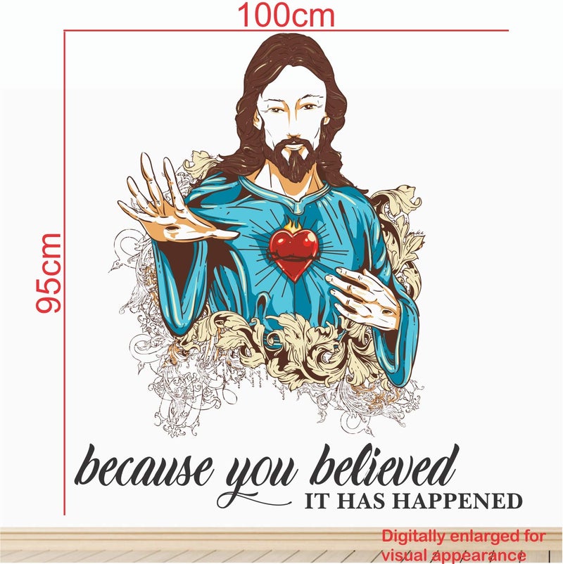 StickMe Jesus Christ Inspirational Motivational Quotes Wall Sticker -Self Adhesive Peel & Stick Vinyl Home Living Room-SM096 (100cm X 95 cm) - Image 3