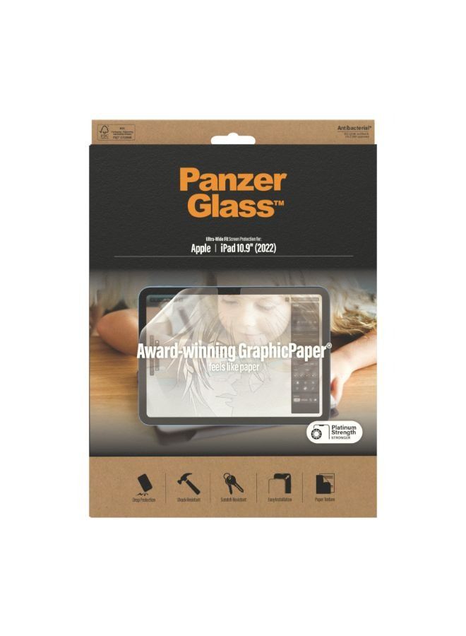 PANZERGLASS iPad 10.9" 10th Gen (2022)  Graphic Paper Screen Protector - Clear - Image 3