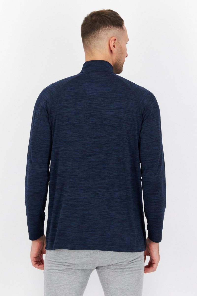 Lyle & Scott سويت شيرتات بأكمام طويلة للرجال برقبة مزيفة، لون كحلي - Image 3