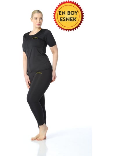 TECHNO 8Q Women's Black Thermal SuitWomen's Black Thermal Suit Exercise Tracksuit  - Image 4
