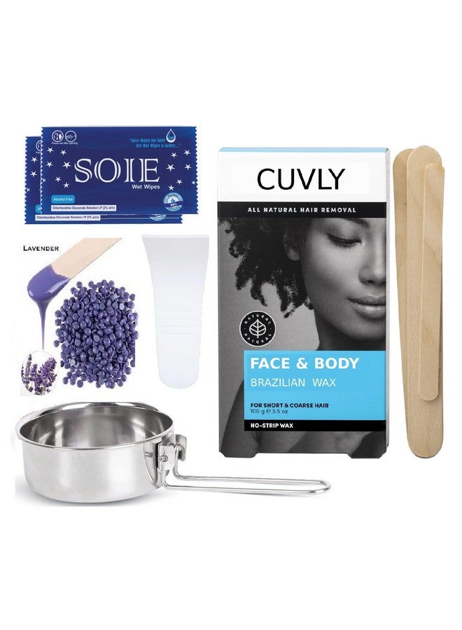 CUVLY Brazilian Stripless Painless Hair Removal Wax For Men & Women| Quick & Easy Tan Removal Waxing For Face, Armpit & Bikini Areas Wax Beans 100gm, Wax For Women (Wax, Waxing Combo kit) - Image 1