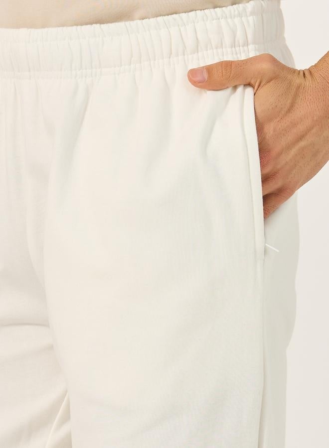 Styli Fleece Mid Rise Relaxed Fit Joggers with Badge Detail  - Image 3