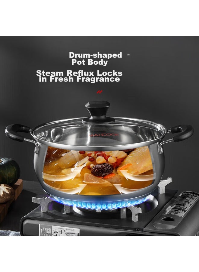MAX COOK Meichun Soup Pot, 304 Stainless Steel Soup Pot, 20cm, Thickened Composite Bottom, Compatible With Gas Stove And Induction Cooker, Yc-20 - Image 5