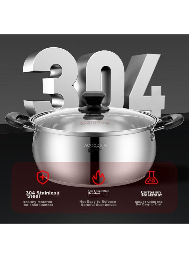 MAX COOK Meichun Soup Pot, 304 Stainless Steel Soup Pot, 20cm, Thickened Composite Bottom, Compatible With Gas Stove And Induction Cooker, Yc-20 - Image 2