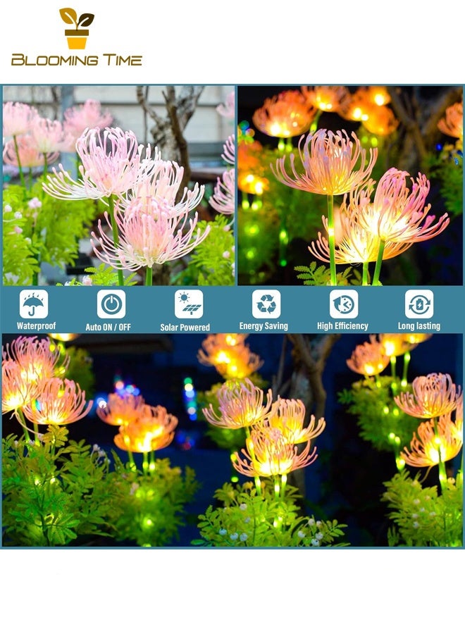 BLOOMING TIME Two Solar Bana Lights, Lawn Lights, Outdoor Led Simulation Flower Ground Plug-In Lights, Outdoor Led Garden Atmosphere Decorative Lights, Pink - Image 4