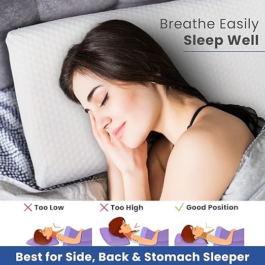 Blenzza Deco™ 100% Pure Memory Foam Neck Pillow with Breathable Removable Cover, & Neck Pain Relief (16X24) (Pack of 2, Design 1) - Image 3