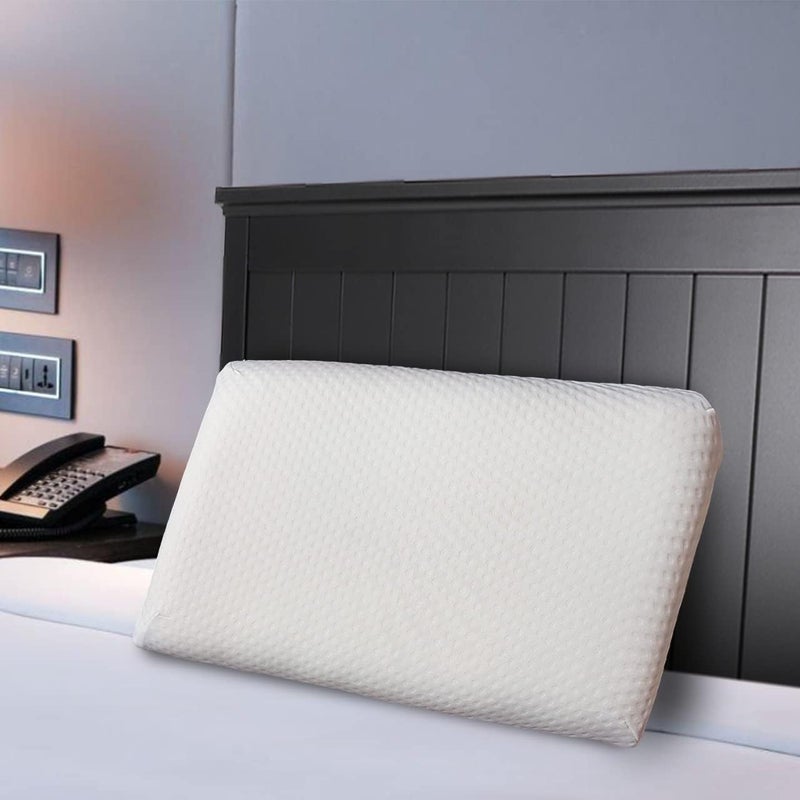 Blenzza Deco™ 100% Pure Memory Foam Neck Pillow with Breathable Removable Cover, & Neck Pain Relief (16X24) (Pack of 2, Design 1) - Image 1