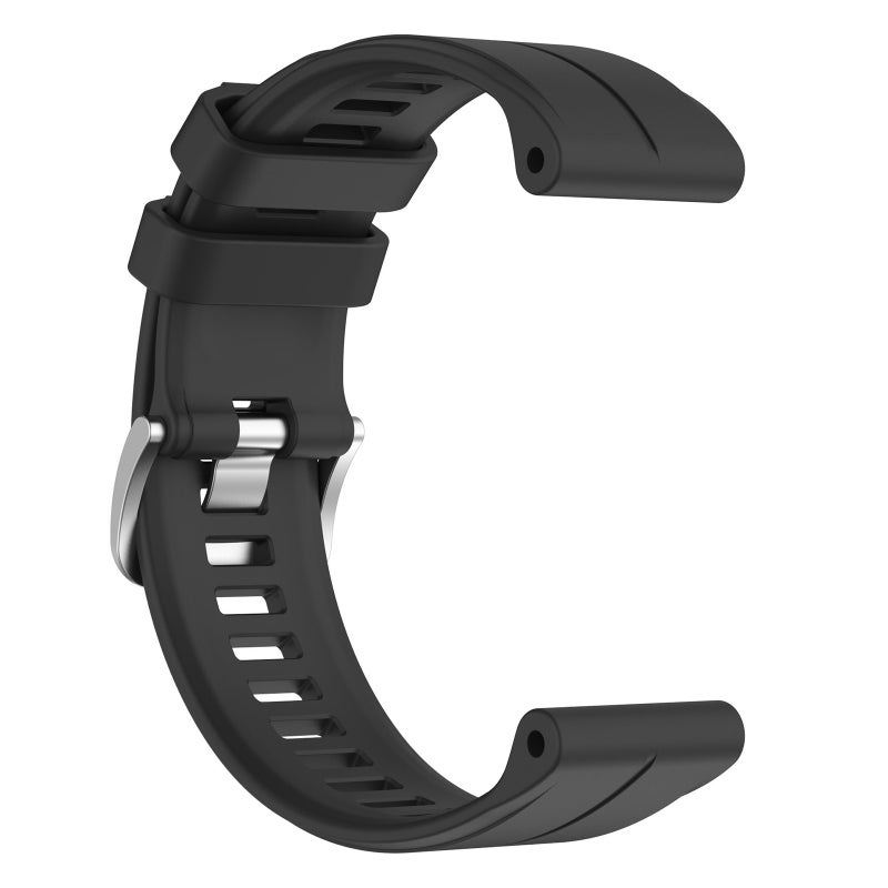 erorex For Garmin Fenix 6 Sapphire Gps 22Mm Solid Color Silicone Watch Band(Black) - Image 3