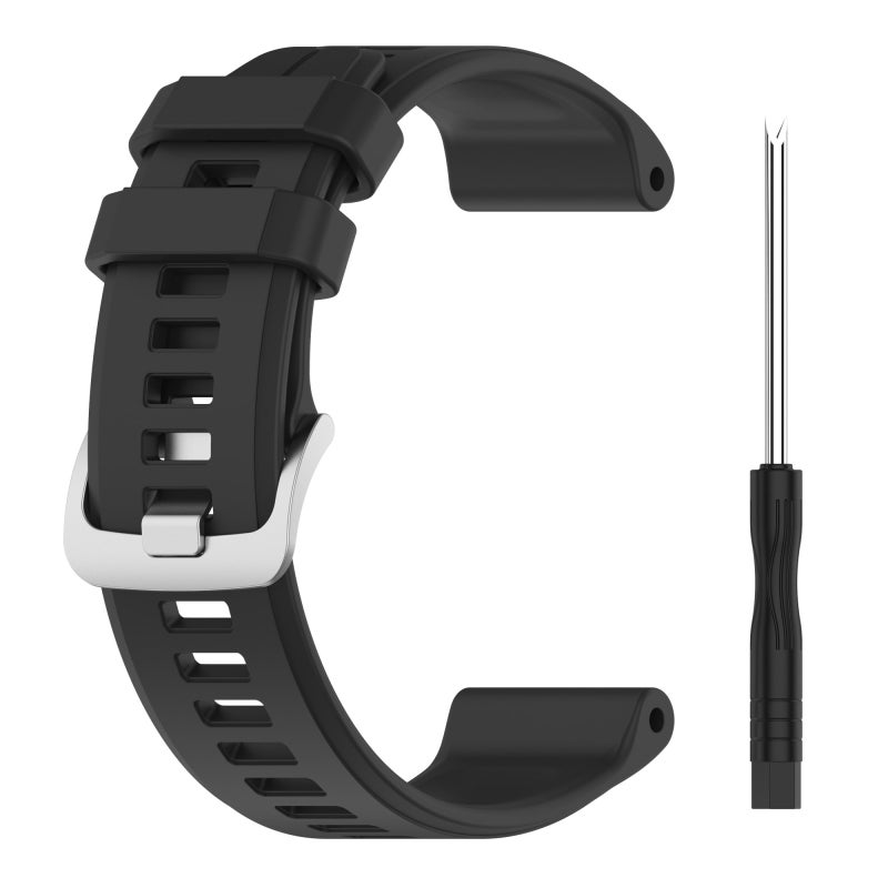 erorex For Garmin Fenix 6 Sapphire Gps 22Mm Solid Color Silicone Watch Band(Black) - Image 2