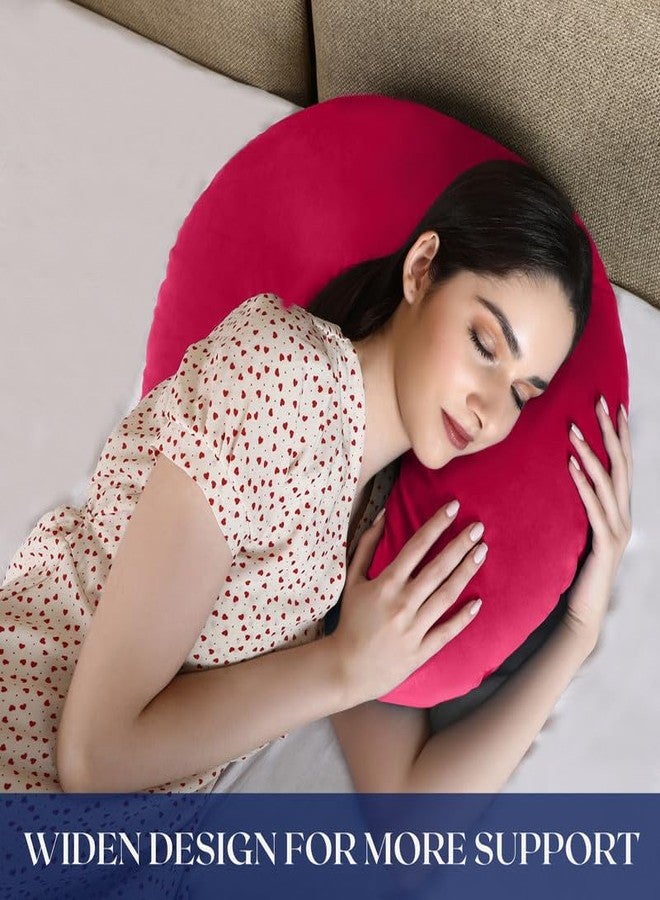 Dormyo Breast Feeding Pillow for New Born Baby - Nursing Pillow for Breastfeeding - Multifunction Pillow with Water Resistant Velvet Cover Filled with 1Kg Microfibre Pink (22" x 21.5") - Image 4